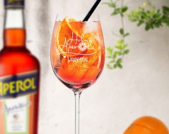 Aperol Spritz Glas - Holy Aperoli - mit deinem Namen graviert