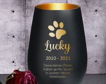 lantern dog | Mourning light with personal engraving as a reminder / souvenir