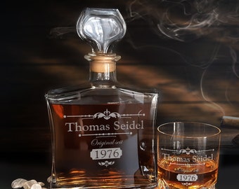 Gift Mannen | Whisky set karaf en whiskyglas individueel gegraveerd