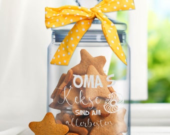 Personalized jar for cookies, cookies, candies as a great Christmas gift