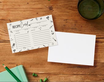 Printable Recipe Card Template: Minimalist Beige Kitchen Design (4x6 PDF)