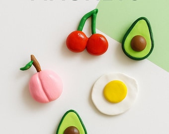 Imanes de comida pequeños: decoración de nevera hecha a mano con arcilla polimérica, un regalo para amantes de la comida.