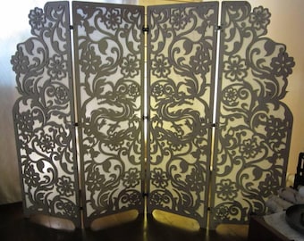 Layout file of decorative carved screen - partition in DXF vector format for laser cutting.