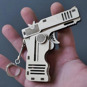 Pistola portachiavi, modello per taglio laser, cdr, svg - file