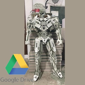A human-sized robot, a file for CNC (CDR, DXF). Ideal for laser cutting, decoration and creative projects. A digital product.