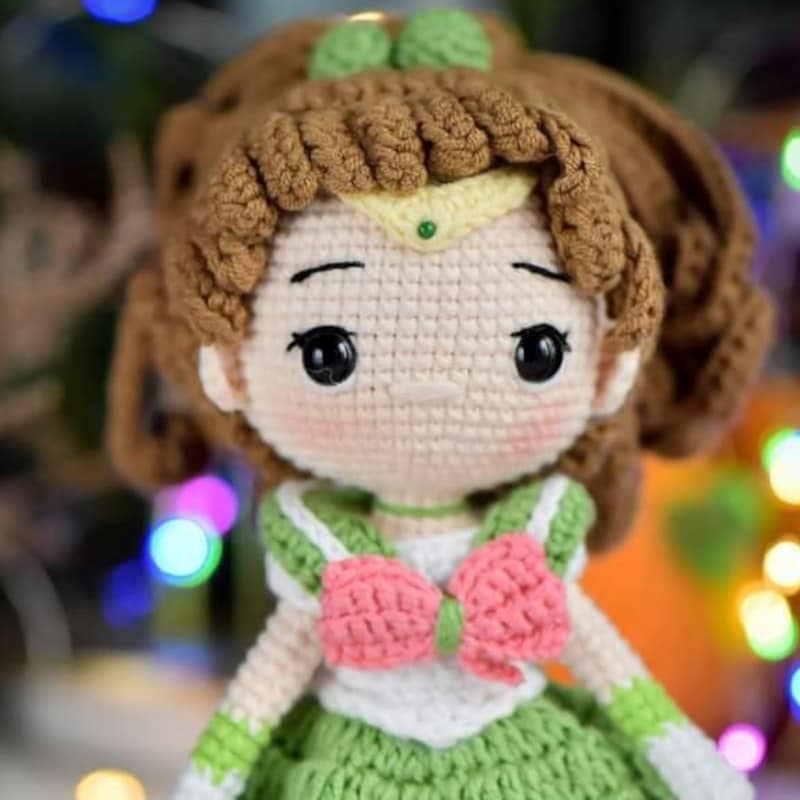 Crochet Doll with Green Dress main image 0