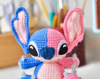 PDF pattern crochet biocolor Stitch Amigurumi in English (US terms)