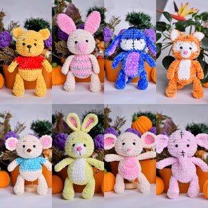 8in1 PDF pattern, Crochet Winnie the Pooh, Pooh and friends - designed by sunnyprincesscrochet