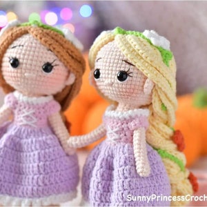 PDF File Amigurumi doll pattern crochet Princess Amigurumi doll in English (US terms)