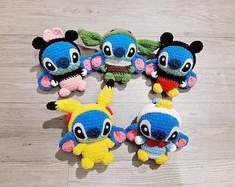 5in1 PDF File Amigurumi Blue alien cosplay pattern crochet Amigurumi in English (US terms)