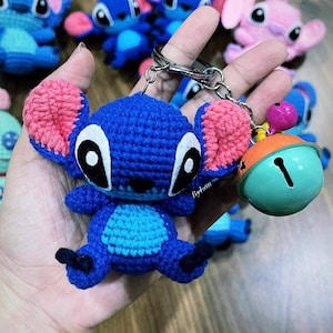 Lilo & Stitch Keychain Kawaii Cartoon Figure Stitch Angel Si - Inspire Uplift