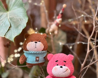 Bundle 2in1 Knitting Pattern Winnie the Pooh, Strawberry bear