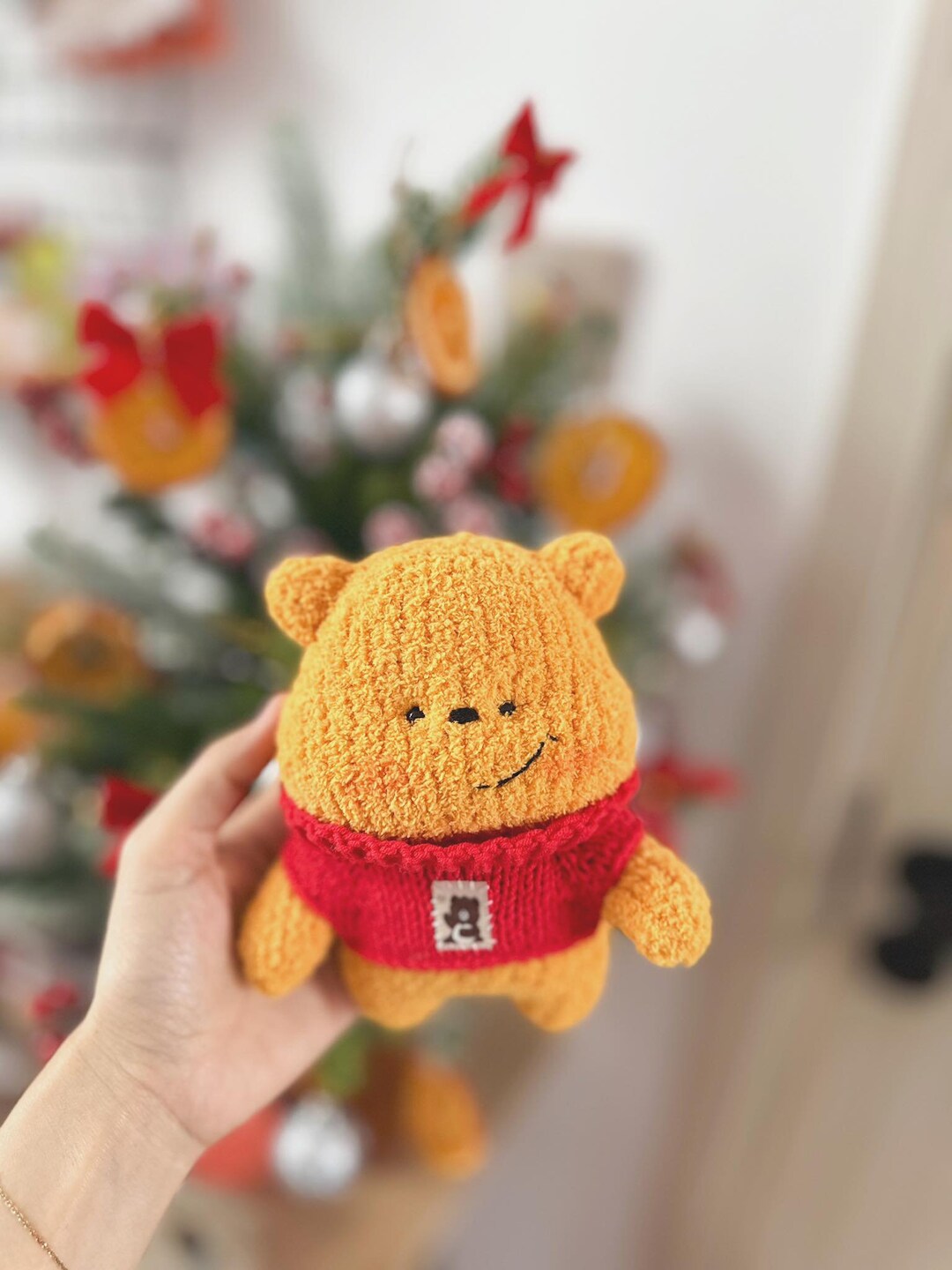 黄色いクマの編み物パターン - Etsy 日本