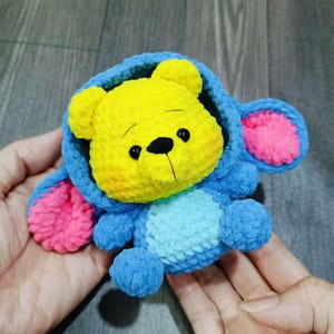 PDF File Amigurumi Mini bear in Blue Alien costume Amigurumi in English (US terms);