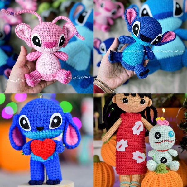 Bundle 5 aPDF File Amigurumi Lilo pattern crochet Lilo doll in English (US terms)