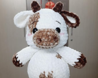 Boo, die Milchkuh Häkelanleitung, Kuh Plüschanleitung, Stier Amigurumi Anleitung - Sofort-Download PDF Anleitung - Englisch