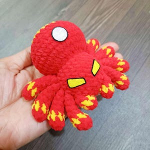 PDF File Amigurumi Crochet Pattern - No sew realistic Spider Super hero Keychain (US terms)