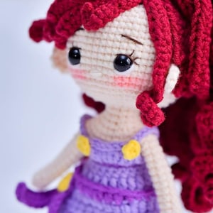PDF Files Megara Hercules Amigurumi doll pattern crochet Princess Amigurumi doll in English (US terms)