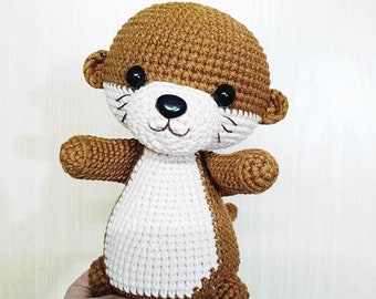 Baby Otter gehaakt Amigurumi patroon - direct download PDF-patroon - alleen in het Engels