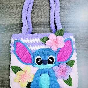 Blaue Alien-Tasche als Häkelanleitung - Crochet Bag Amigurumi