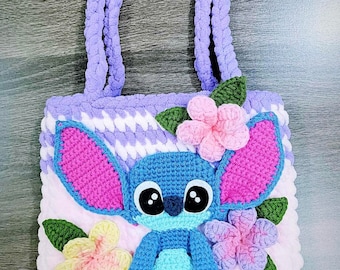 Stitch bag crochet pattern - Stitch Amigurumi in English (US terms)