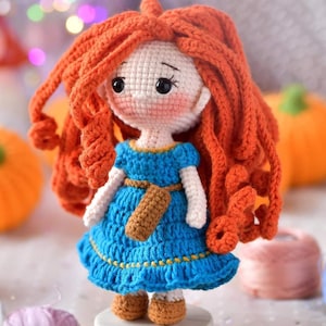 PDF File Amigurumi doll pattern crochet Princess Amigurumi doll in English (US terms)