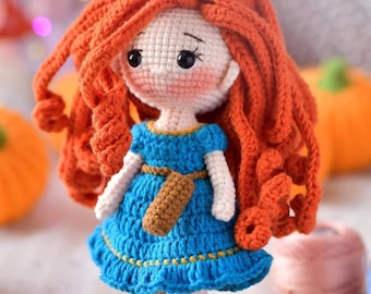 PDF File Amigurumi doll pattern crochet Princess Amigurumi doll in English (US terms)