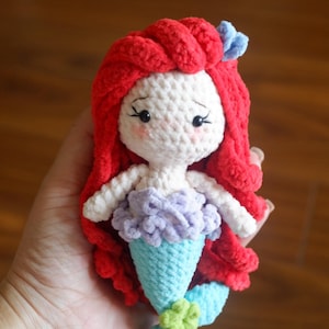 PDF File Amigurumi Mermaid doll pattern crochet Princess Amigurumi doll in English (US terms)