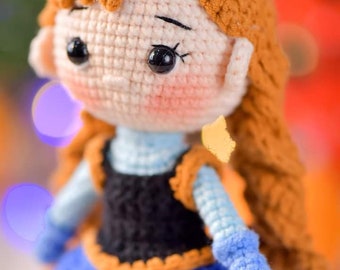 PDF File Amigurumi doll pattern crochet Princess Amigurumi doll in English (US terms)