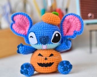 PDF pattern crochet Pumpkin Alien Amigurumi in English (US terms)