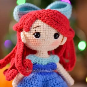 PDF File Amigurumi Ariel doll pattern crochet Princess Amigurumi doll in English (US terms)