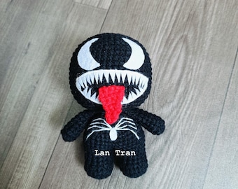 PDF File Amigurumi Crochet Pattern - Ven0m Keychain (US terms)