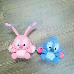 PDF File 2in1 Amigurumi Mini doll keychain pattern, crochet Blue Alien Amigurumi in English (US terms);