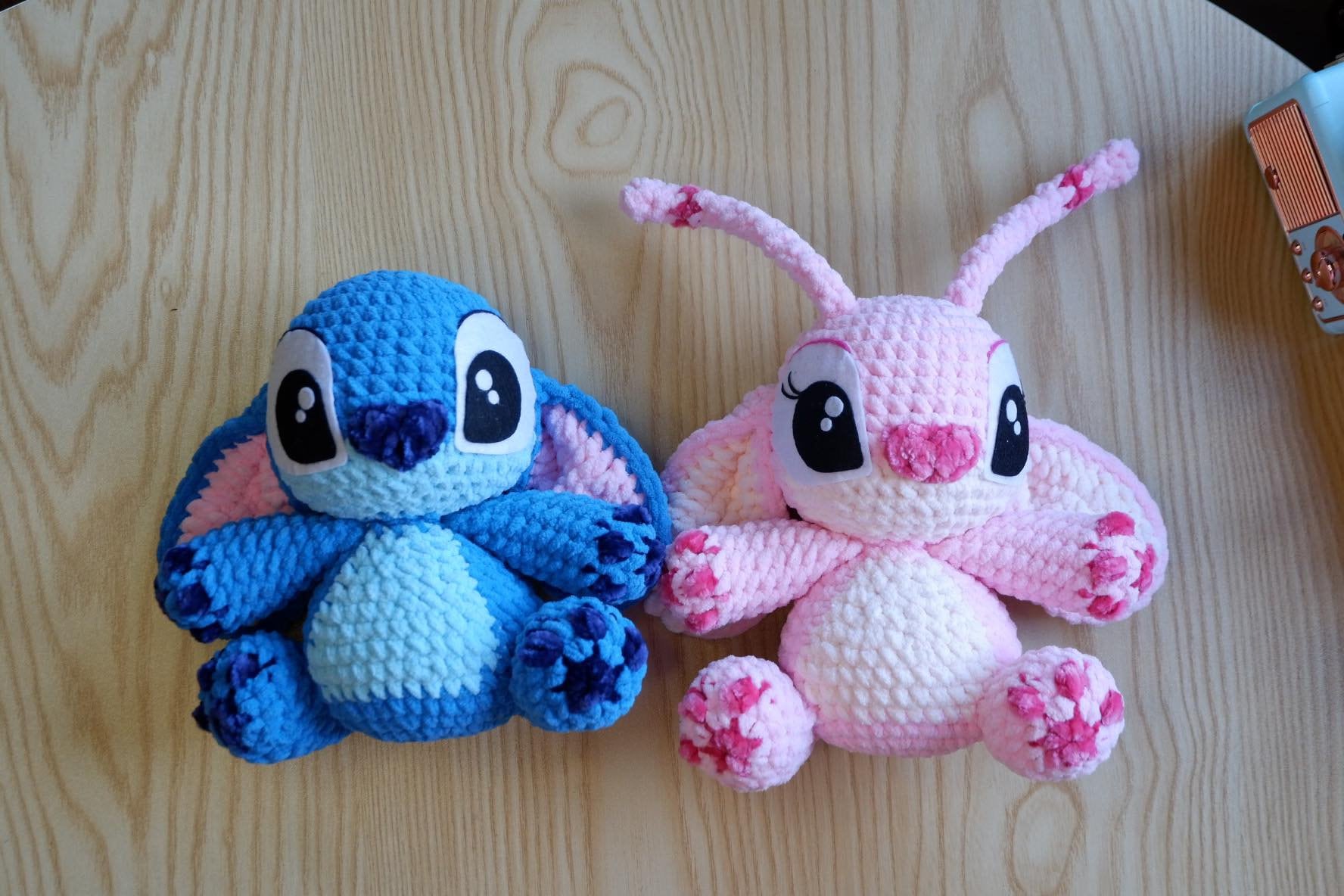 Stitch and Angel felt eyes