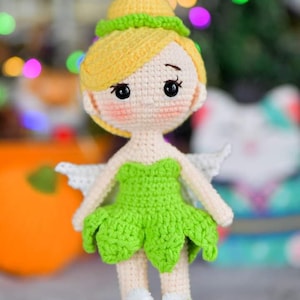 PDF File Amigurumi Tinkerbell doll pattern crochet Princess Amigurumi doll in English (US terms)