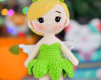 Patrón PDF de muñeca Hada Amigurumi a crochet Muñeca Princesa Amigurumi en Español (Términos de EE. UU.)