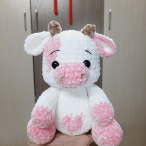 Moo The Strawberry Cow crochet pattern, Cow Plush Pattern, Bull Amigurumi Pattern - instant download PDF pattern - English only