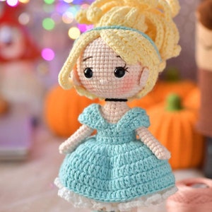 PDF File Amigurumi doll pattern crochet Princess Amigurumi doll in English (US terms)