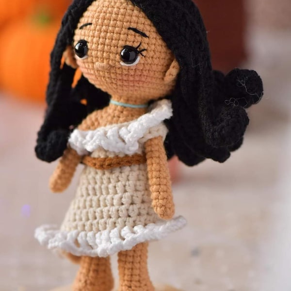 PDF File Amigurumi doll pattern crochet Princess Amigurumi doll in English (US terms)