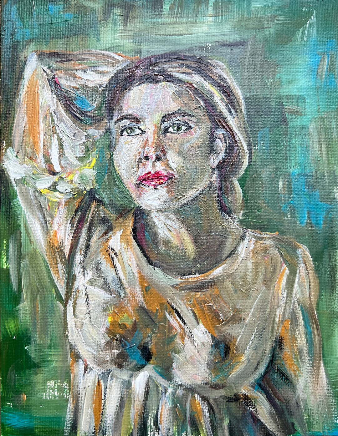 Acrylic Portrait Painting Commission Hand Painted Acrylic Etsy