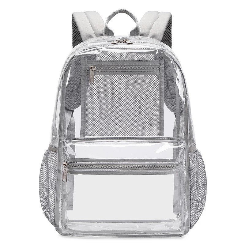 LISINUO Clear Backpack Girl Transparene Backpacks See Through Book Bag for  Women Heavy Duty Pvc Mesh Bag Cute Girls Bookbags (Pink)