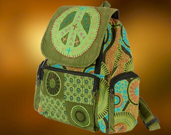 Handmade Suede Leather Backpack: Floral Embroidered Boho Bag  display picture 3