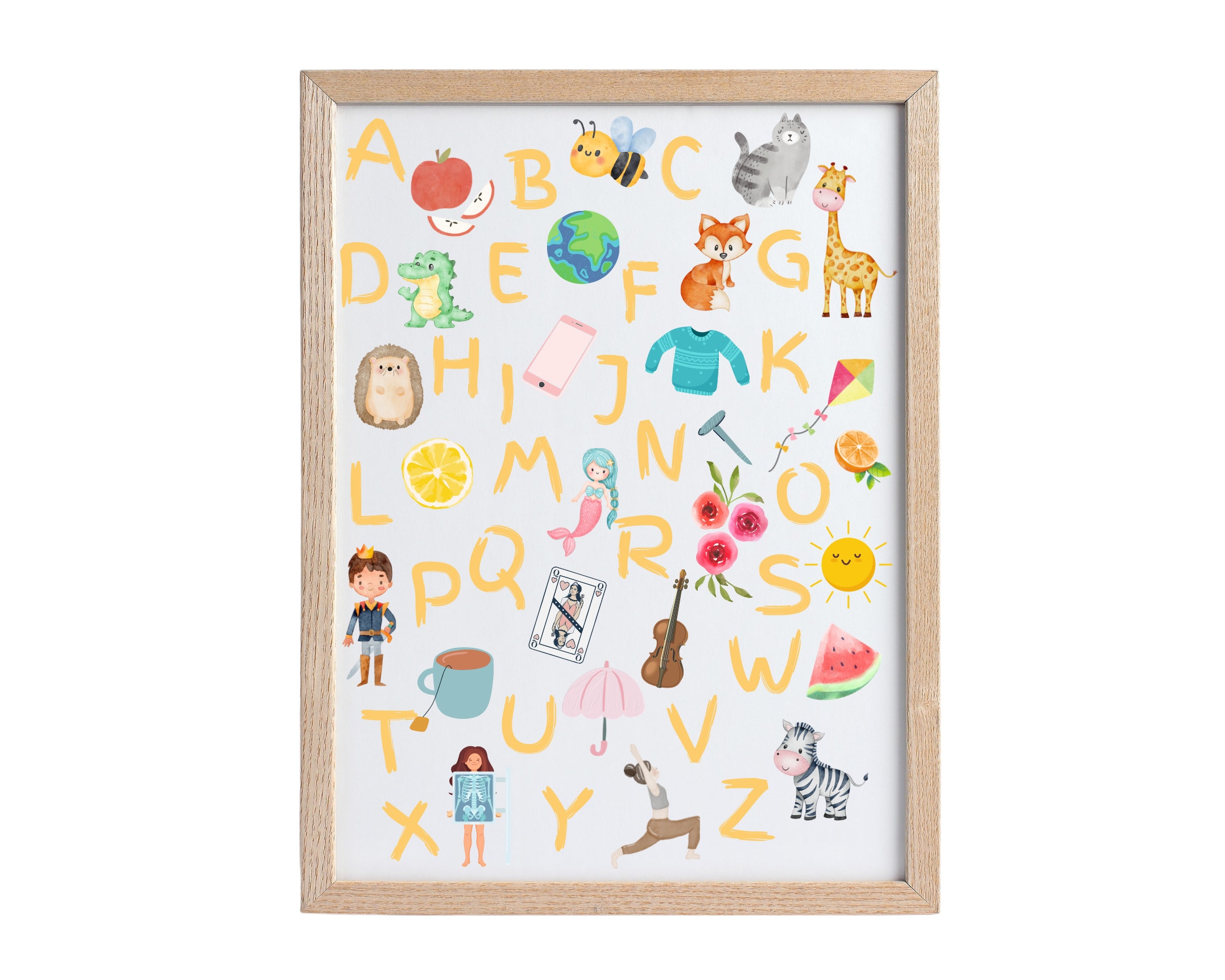 Alphabet Poster ABC Alphabet Wall Art Nursery Decor Etsy