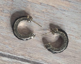 Brighton Ophelia Schriftband geflochtene schwarze Leder Creolen