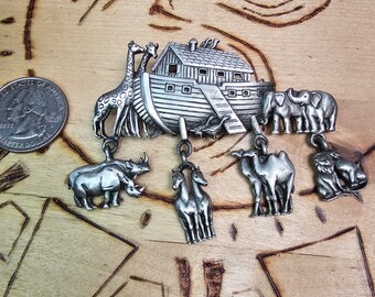 ヴィンテージ JJ ジョネット ノアの箱舟ブローチ