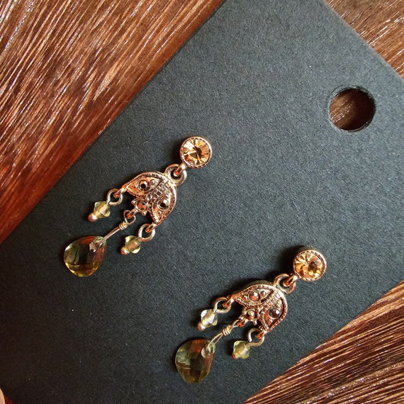 Vintage Monet dainty chandelier earrings. - image 2