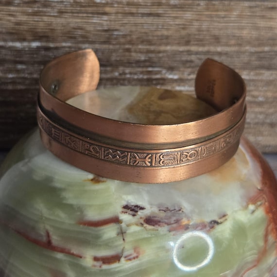 Zodiac solid copper cuff bracelet - image 1
