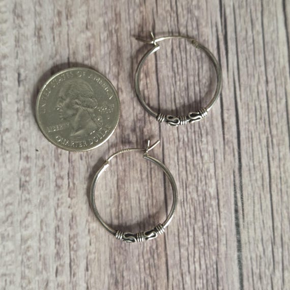 sterling silver Bali hoops - image 4