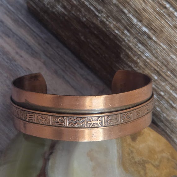 Zodiac solid copper cuff bracelet - image 5
