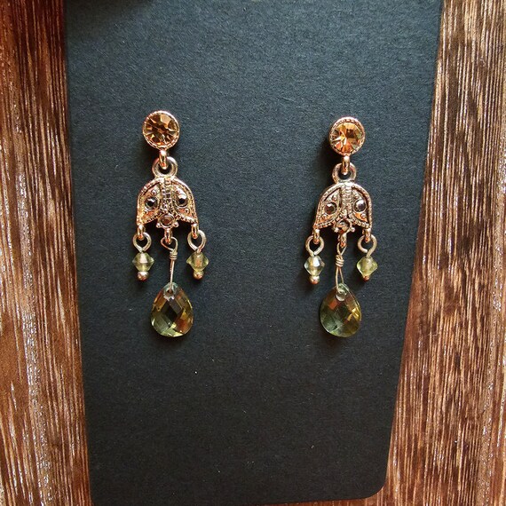 Vintage Monet dainty chandelier earrings. - image 4